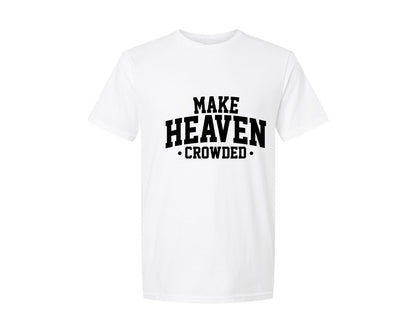 brand:Generic|color:White|Latch Hook Yarn Faux Make Heaven Crowded Graphic T-Shirt