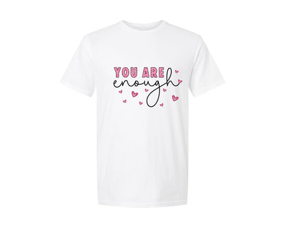 brand:Generic|color:White|You Are Enough Valentine Graphic T-Shirt
