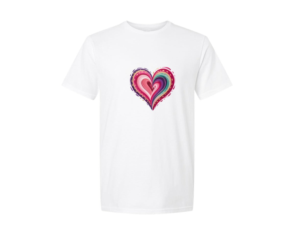 brand:Generic|color:White|Valentine Love Heart 2 Graphic T-Shirt
