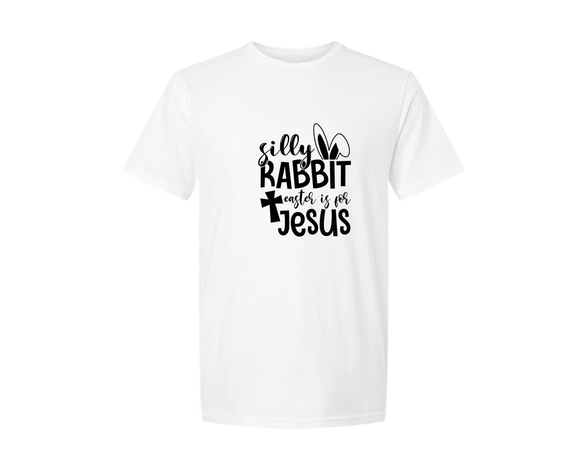 brand:Generic|color:White|Silly Rabbit Easter Is For Jesus Ea Graphic T-Shirt