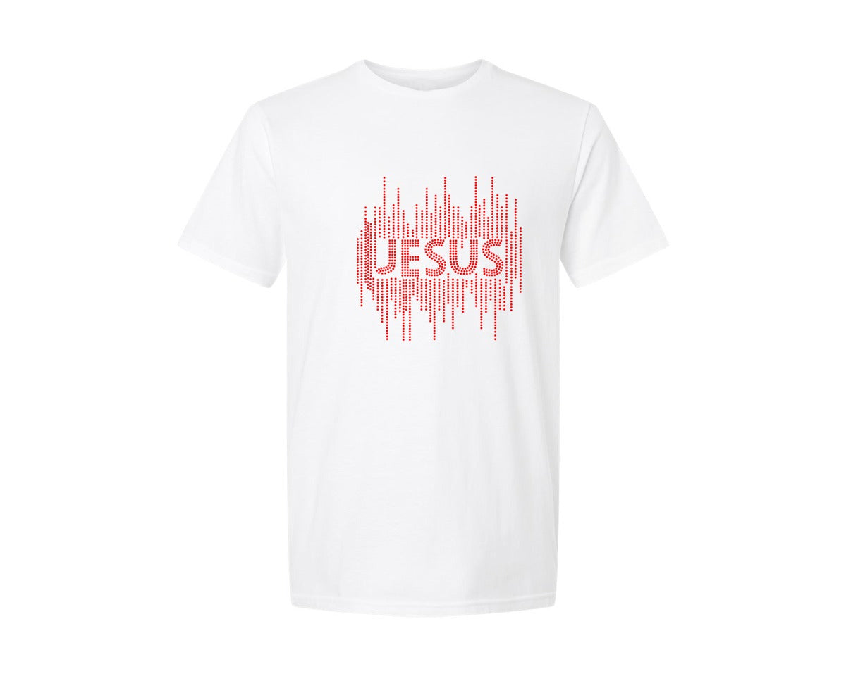 brand:Generic|color:White|Jesus Rhinestone Design 63 Graphic T-Shirt