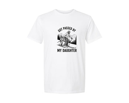 brand:Generic|color:White|Got Passed By My Daughter Funny Skiing Graphic T-Shirt
