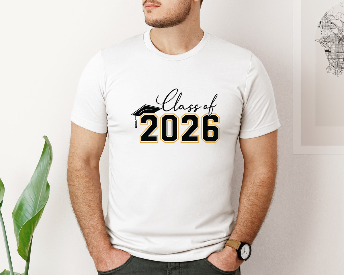 brand:Bella Canvas|color:White|Class Of 2026 Senior 2026 Graduation 2 Graphic T-Shirt