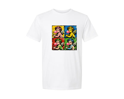 brand:Generic|color:White|Cupid Bubblegum Pop Art Graphic T-Shirt