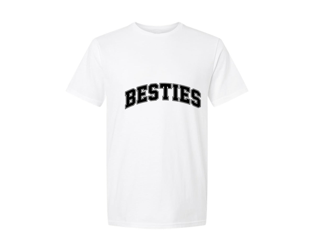 brand:Generic|color:White|Retro Besties Varsity Graphic T-Shirt