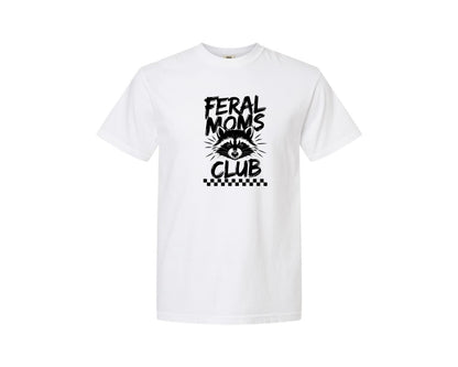 brand:Comfort Colors|color:White|Feral Moms Club Mom Life Raccoon Graphic T-Shirt