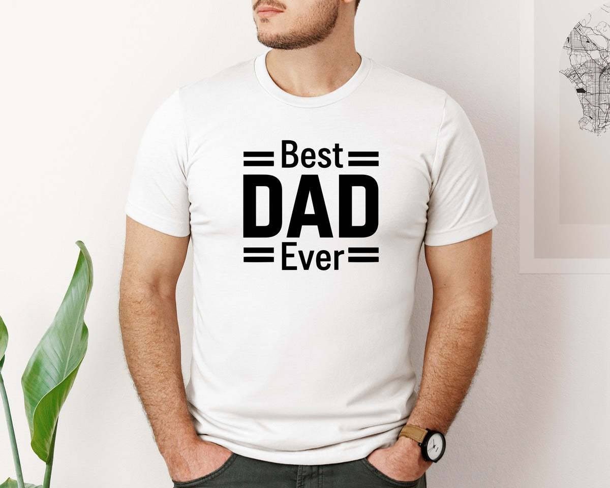 brand:Bella Canvas|color:White|Best Dad Ever 13 Graphic T-Shirt