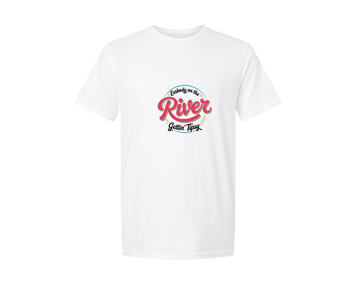 brand:Generic|color:White|Errbody On The River Getting Tipsy 2 Graphic T-Shirt