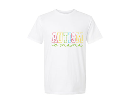 brand:Generic|color:White|Autism Mama Awareness Graphic T-Shirt