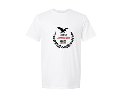 brand:Generic|color:White|Forever In Our Hearts Charlie Kirk Graphic T-Shirt