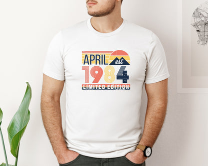 brand:Bella Canvas|color:White|40Th Birthday Retro Shirt 1985 Birthday Graphic T-Shirt