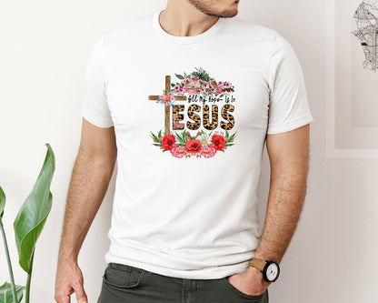 brand:Bella Canvas|color:White|Christian All My Hope Is In Jesus Graphic T-Shirt