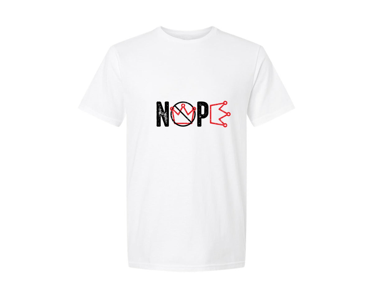brand:Generic|color:White|No Kings Protest Sign Nope Graphic T-Shirt