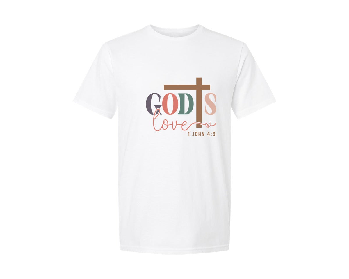 brand:Generic|color:White|Gods Love Boho Christian Graphic T-Shirt