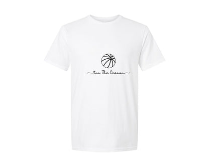 brand:Generic|color:White|Tis The Season Basketball Game Day Graphic T-Shirt