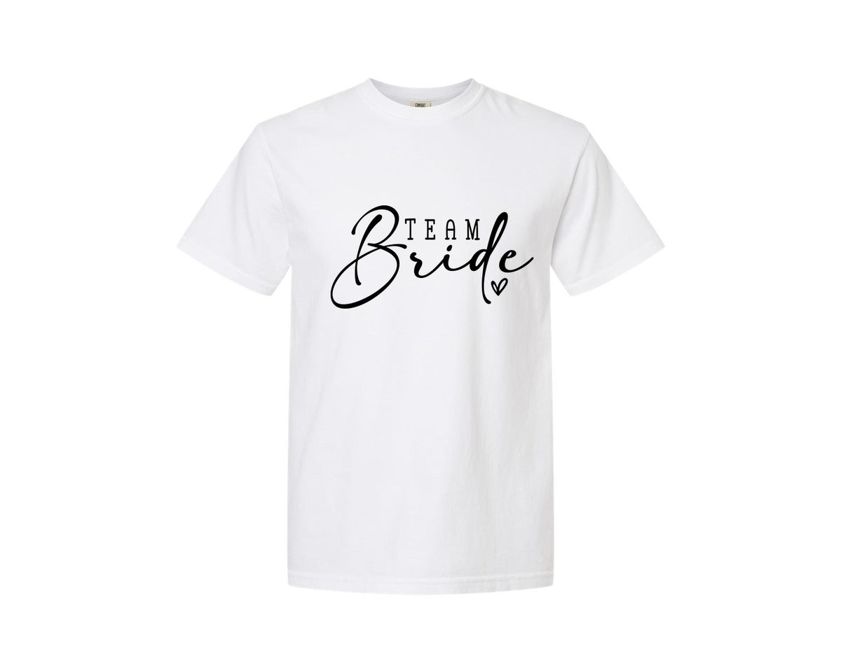 brand:Comfort Colors|color:White|Team Bride Bridal Party Graphic T-Shirt