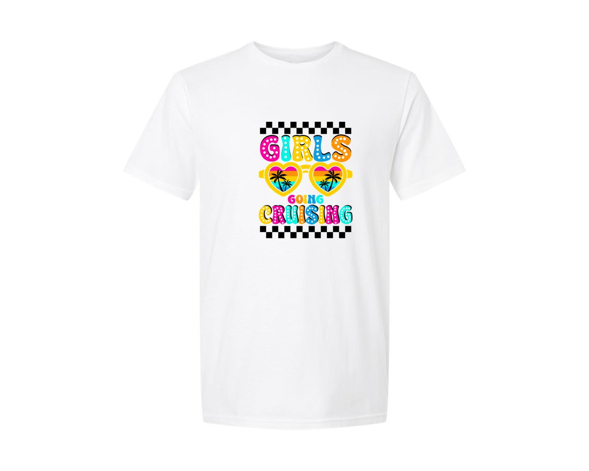 brand:Generic|color:White|Girl Going Cruising Cruise Ship Graphic T-Shirt