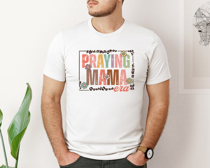 brand:Bella Canvas|color:White|Praying Mama Retro Mothers Day Graphic T-Shirt