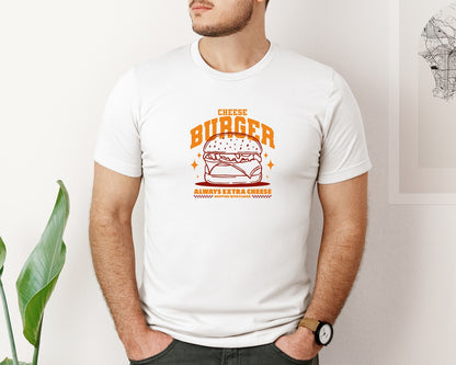 brand:Bella Canvas|color:White|Cheeseburger Urban Streetwear Design Graphic T-Shirt