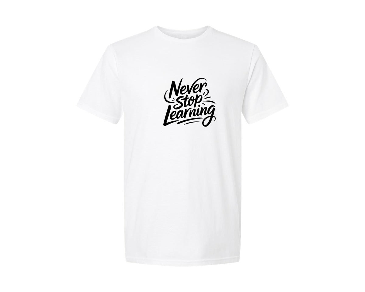 brand:Generic|color:White|Never Stop Learning Shirt Graphic T-Shirt