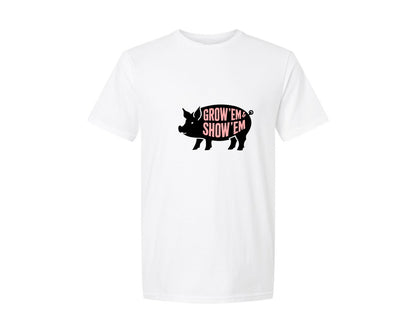brand:Generic|color:White|Show Pig Silhouette Graphic T-Shirt