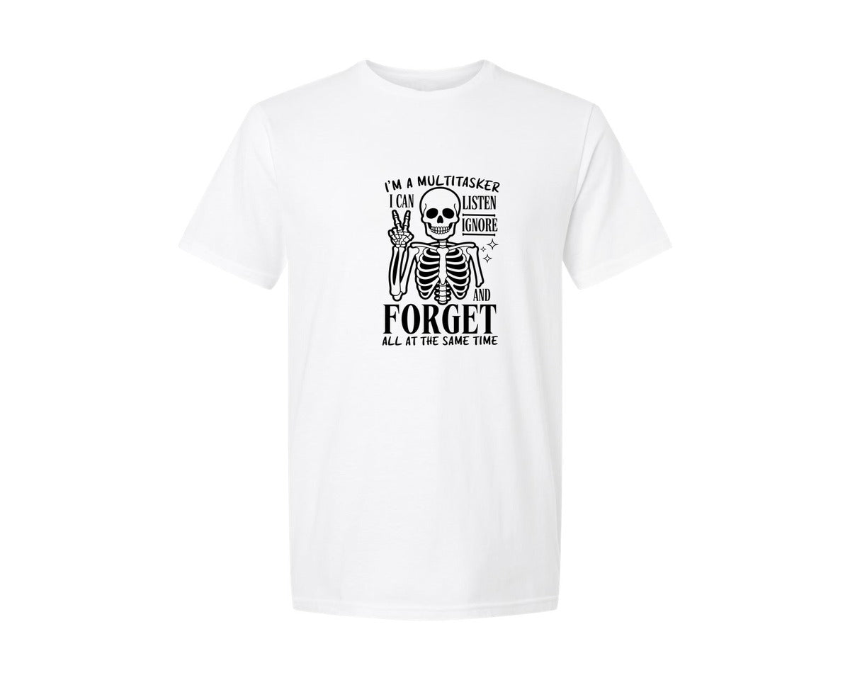 brand:Generic|color:White|Im A Multitasker Office Humor Graphic T-Shirt