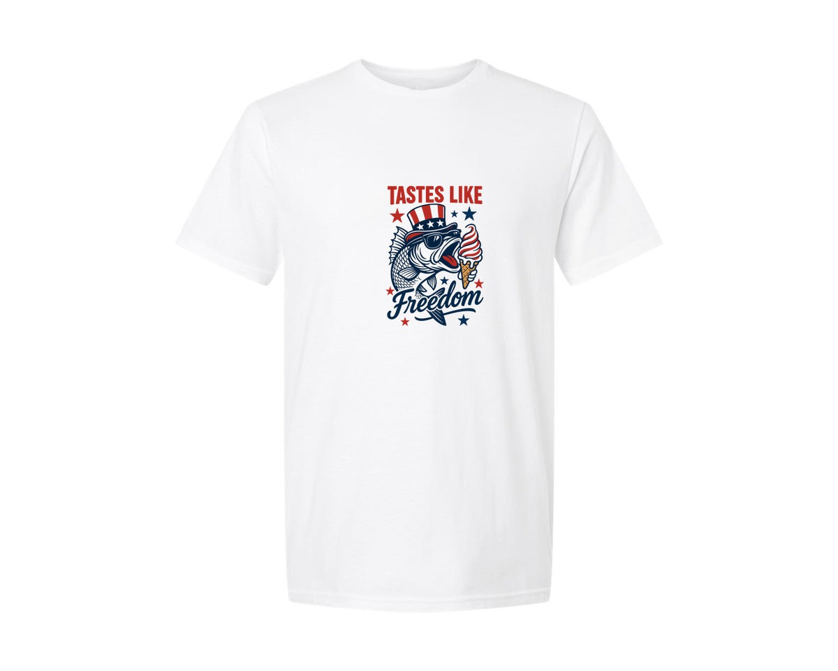brand:Generic|color:White|Tastes Like Freedom 4Th Of July 3 Graphic T-Shirt