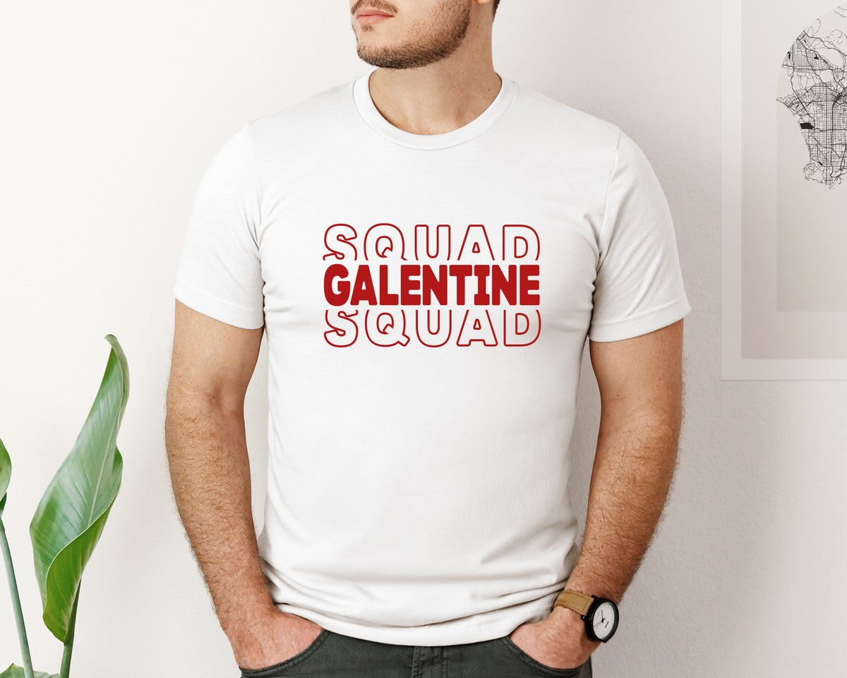 brand:Bella Canvas|color:White|Galentine Squad Shirtvalentines Day Graphic T-Shirt
