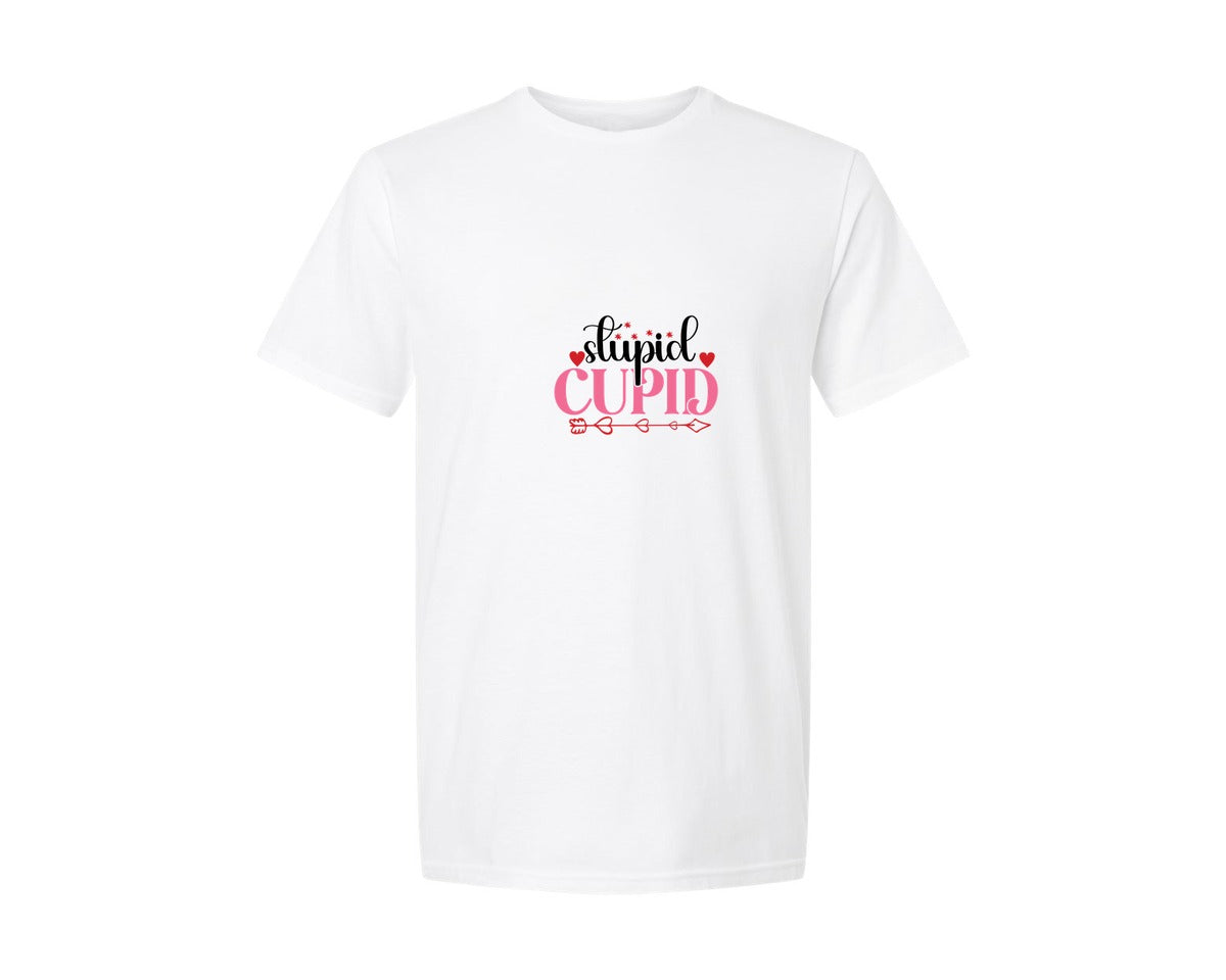 brand:Generic|color:White|Stupid Cupid 8 Graphic T-Shirt