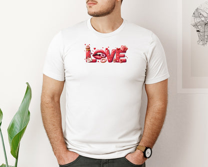 brand:Bella Canvas|color:White|Valentine Love Funny Shirtvalentine Graphic T-Shirt