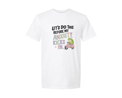 brand:Generic|color:White|Anxiety Kicks In Funny Frog Quote Graphic T-Shirt