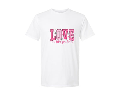 brand:Generic|color:White|Love Like Jesus Valentine 2 Graphic T-Shirt