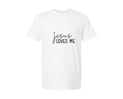brand:Generic|color:White|Jesus Loves Me 131 Graphic T-Shirt