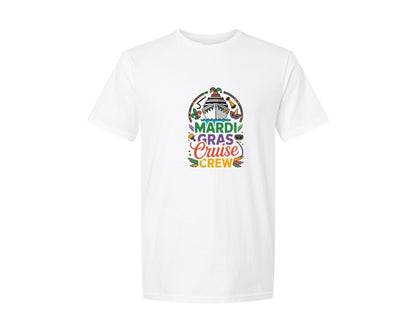 brand:Generic|color:White|Mardi Gras Cruise Crew Graphic T-Shirt