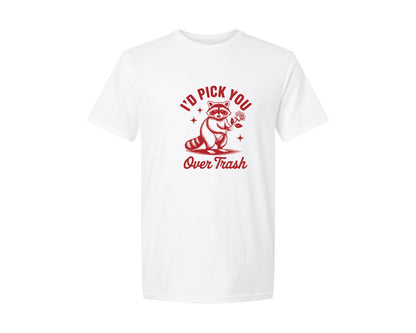 brand:Generic|color:White|Valentines Day Raccoon T Shirt Graphic T-Shirt
