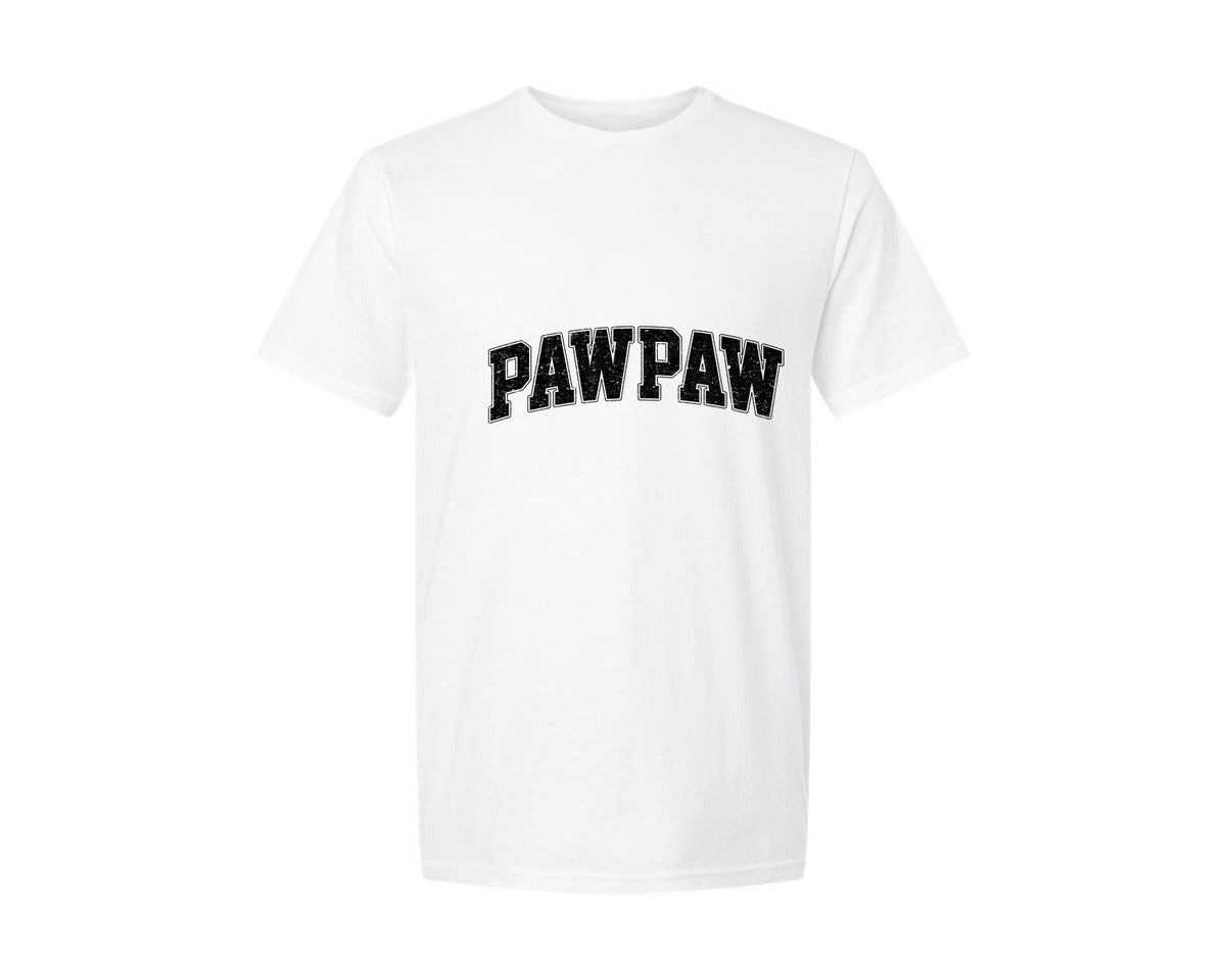 brand:Generic|color:White|Pawpaw Retro Varsity Graphic T-Shirt