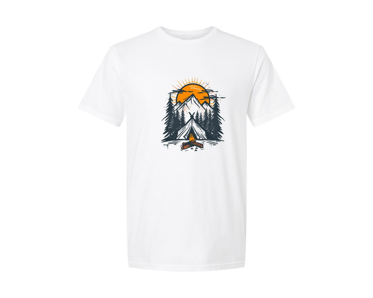 brand:Generic|color:White|Sunset Camping Adventure T Shirt Design 12 Graphic T-Shirt