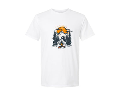brand:Generic|color:White|Sunset Camping Adventure T Shirt Design 12 Graphic T-Shirt