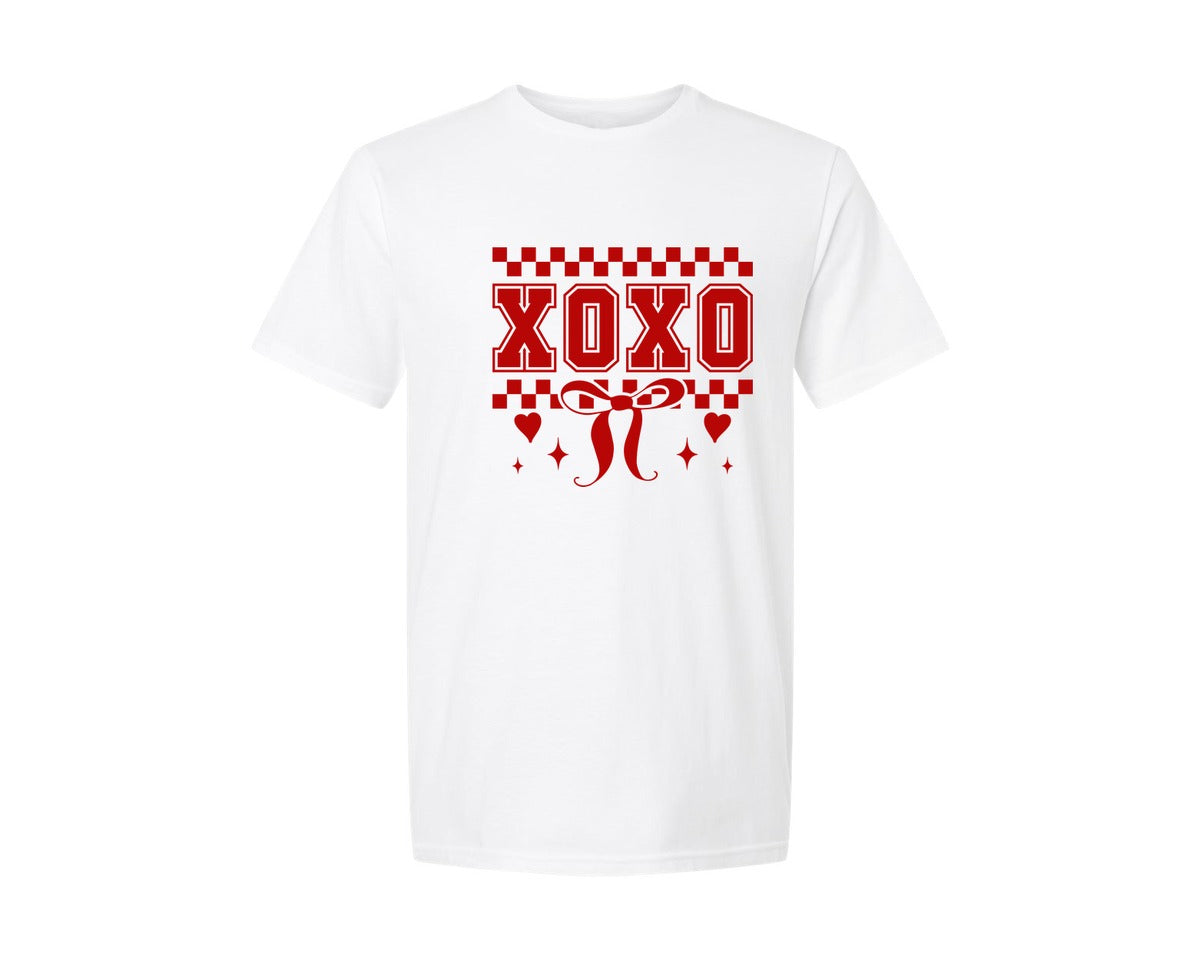 brand:Generic|color:White|Retro Xoxo Coquette Valentines Love Graphic T-Shirt