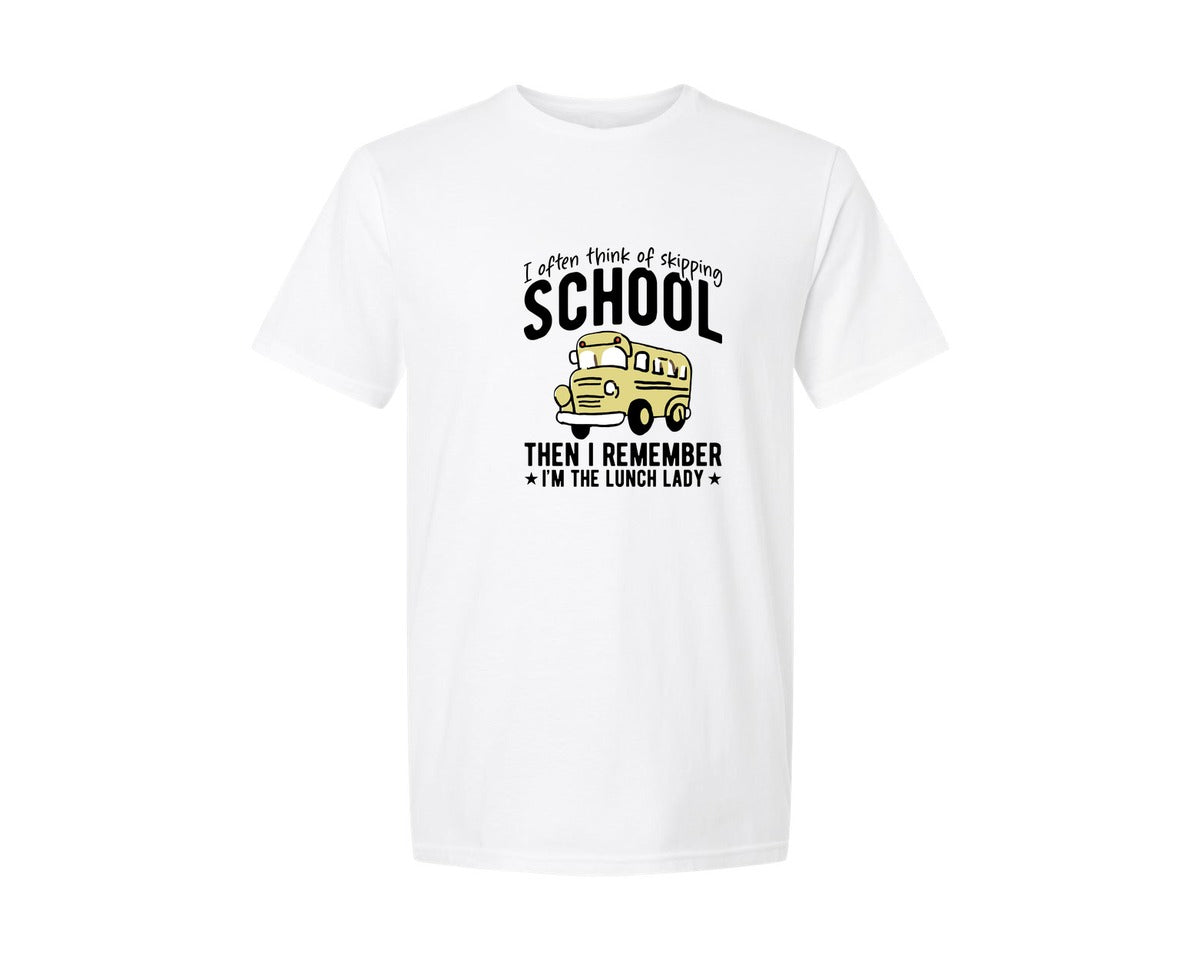 brand:Generic|color:White|I Often Think Of Skipping School 3 Graphic T-Shirt