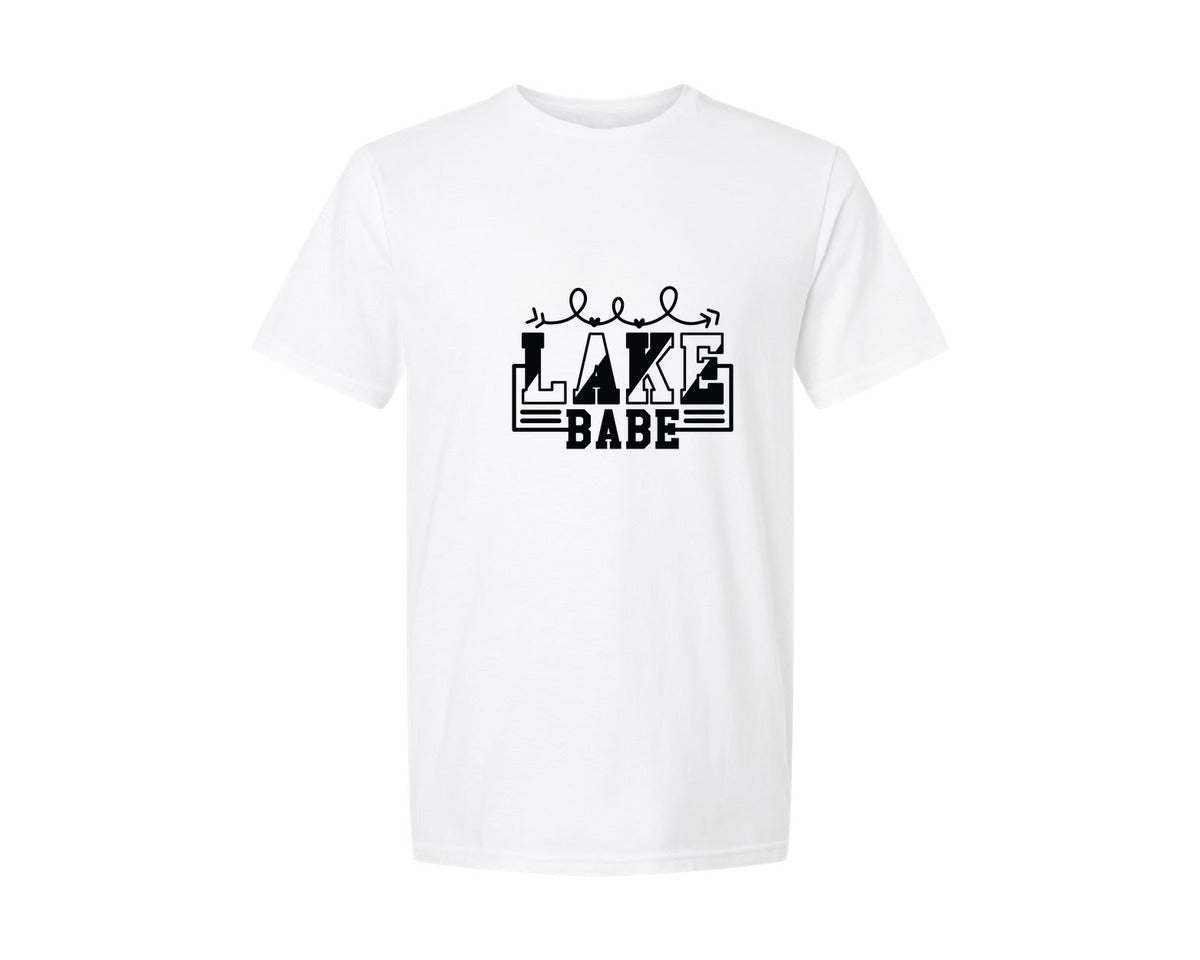 brand:Generic|color:White|Lake Babe 22 Graphic T-Shirt