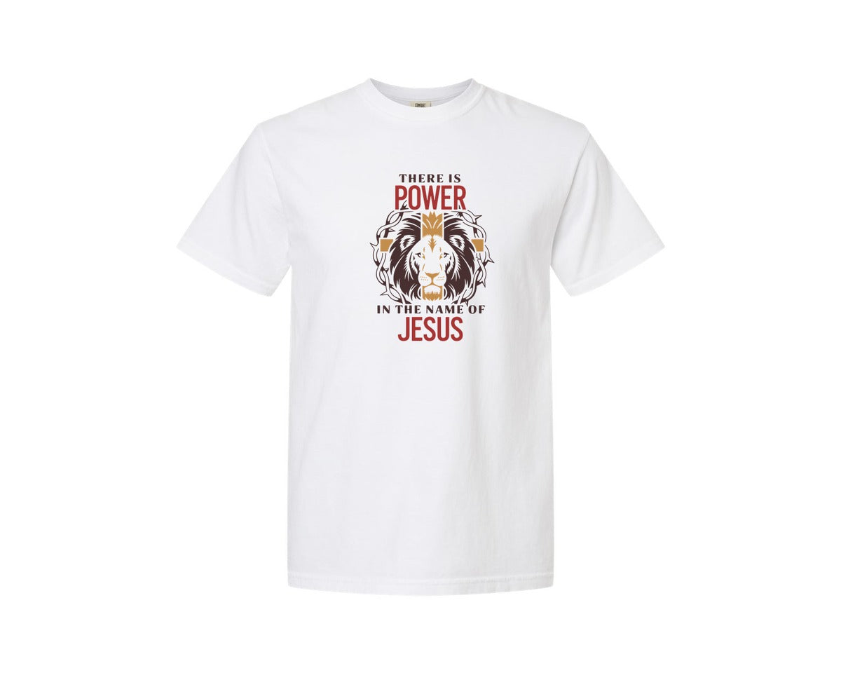 brand:Comfort Colors|color:White|There Is Power In The Name Of Jesus 10 Graphic T-Shirt