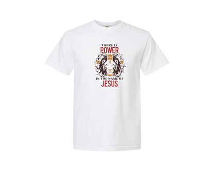 brand:Comfort Colors|color:White|There Is Power In The Name Of Jesus 10 Graphic T-Shirt