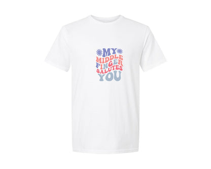 brand:Generic|color:White|My Middle Finger Salutes You 2 Graphic T-Shirt