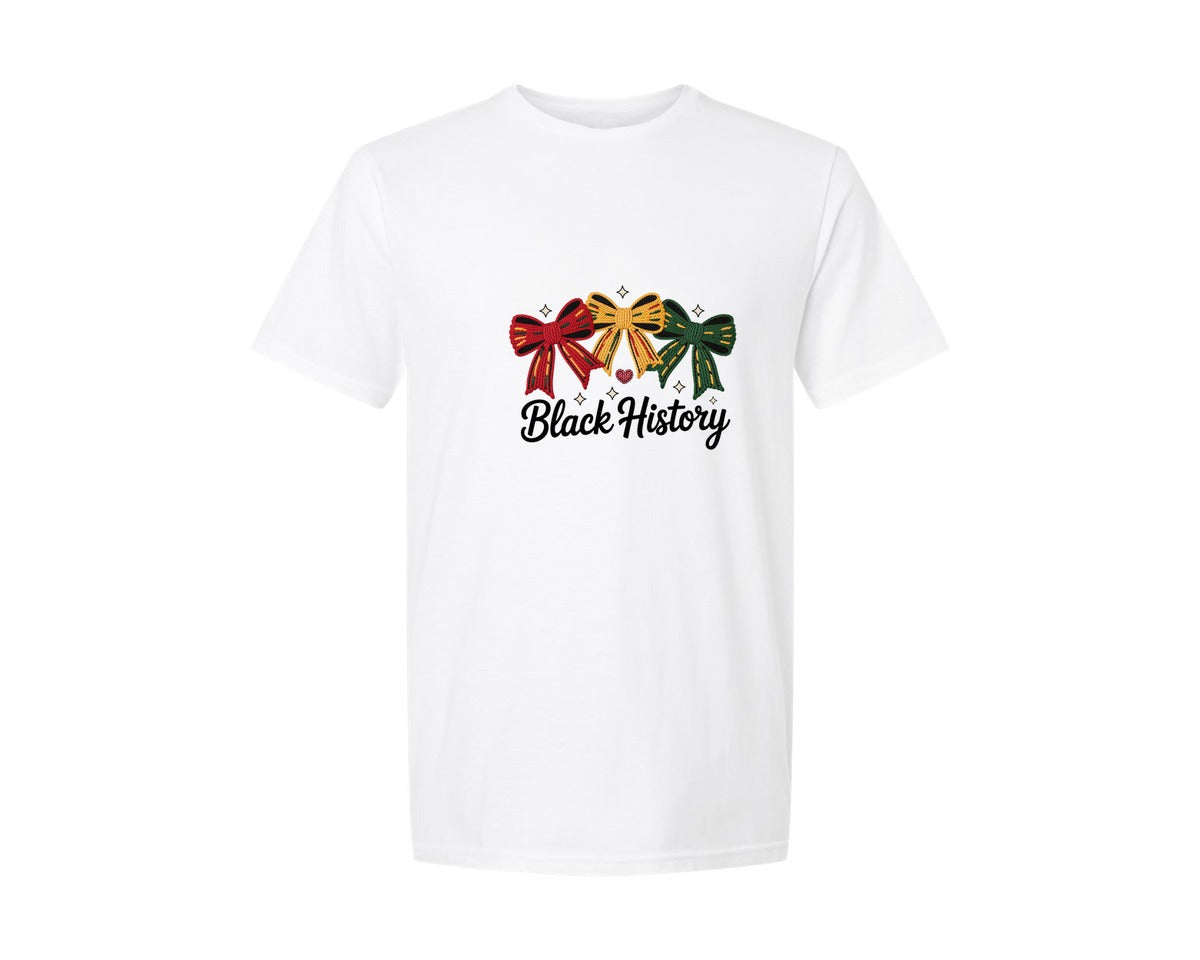 brand:Generic|color:White|Black History Month Preppy Black Graphic T-Shirt