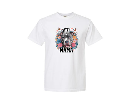 brand:Comfort Colors|color:White|Pitty Mama Cute Pitbull Dog Graphic T-Shirt