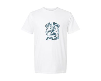 brand:Generic|color:White|Funny Mothers Day Raccoon Mama Feral Mom Graphic T-Shirt