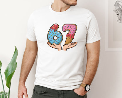brand:Bella Canvas|color:White|Funny Six Seven 6 7 Meme Christmas Ice Graphic T-Shirt