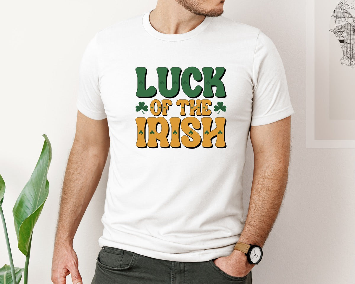 brand:Bella Canvas|color:White|Luck Of The Irish St Patricks Day Graphic T-Shirt