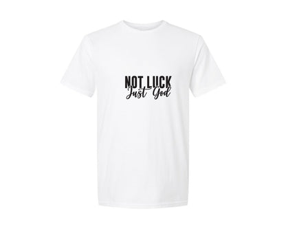 brand:Generic|color:White|Not Luck Just God Religious 2 Graphic T-Shirt